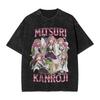 Anime Demon Slayer Hashibira Inosuke Graphic T Shirt Men Women Cotton Tshirts Vintage Washed Tee Harajuku Male Casual T-shirts