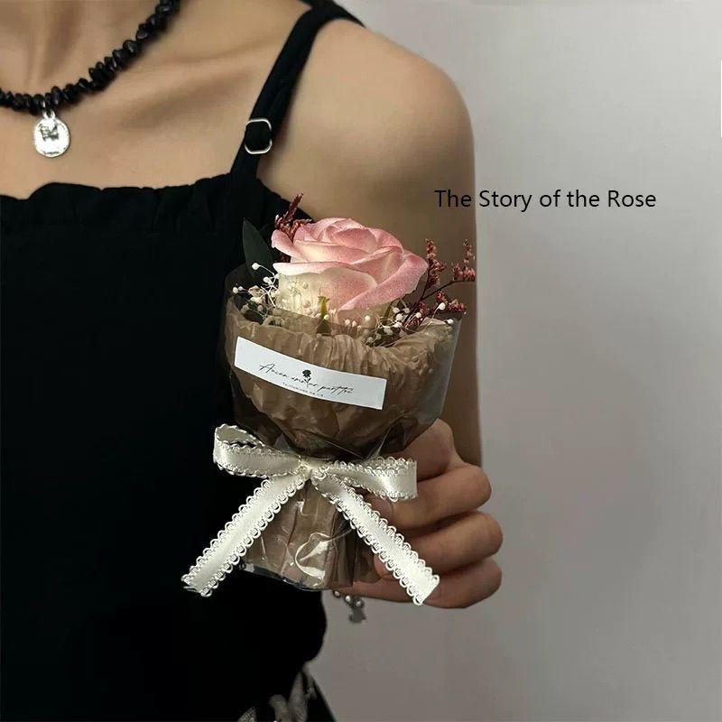 1Pc Mini Soap Small Rose Bouquet for Birthday Souvenirs, Holiday Gifts