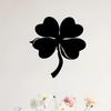 Minimalist Black Iron Four Leaf Clover Metal Wall Sculpture Home Bedroom Office Decor Good Luck Gift for Wedding Valentine's Day