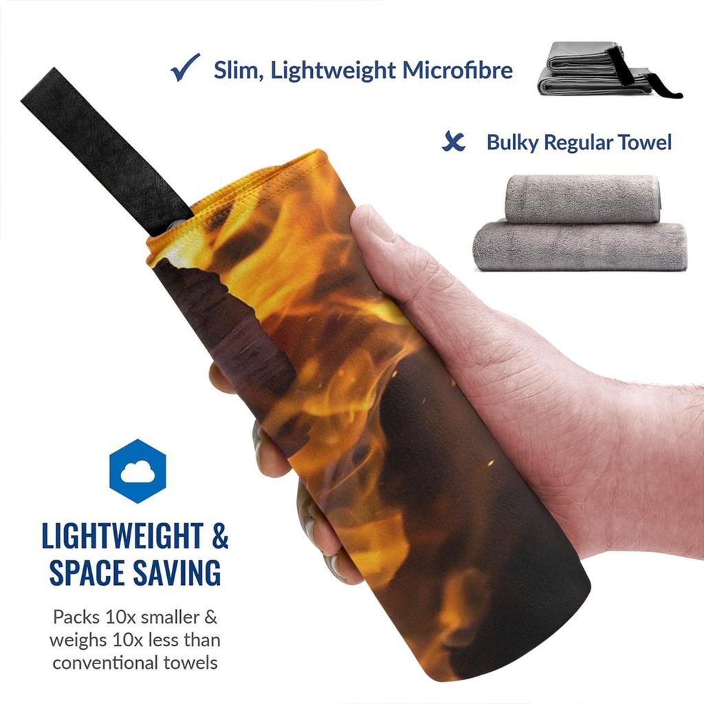 Burning Fire With Sparks Beach Towel Soft Microfiber Quick Dry Absorbent Quick Towels For Bath