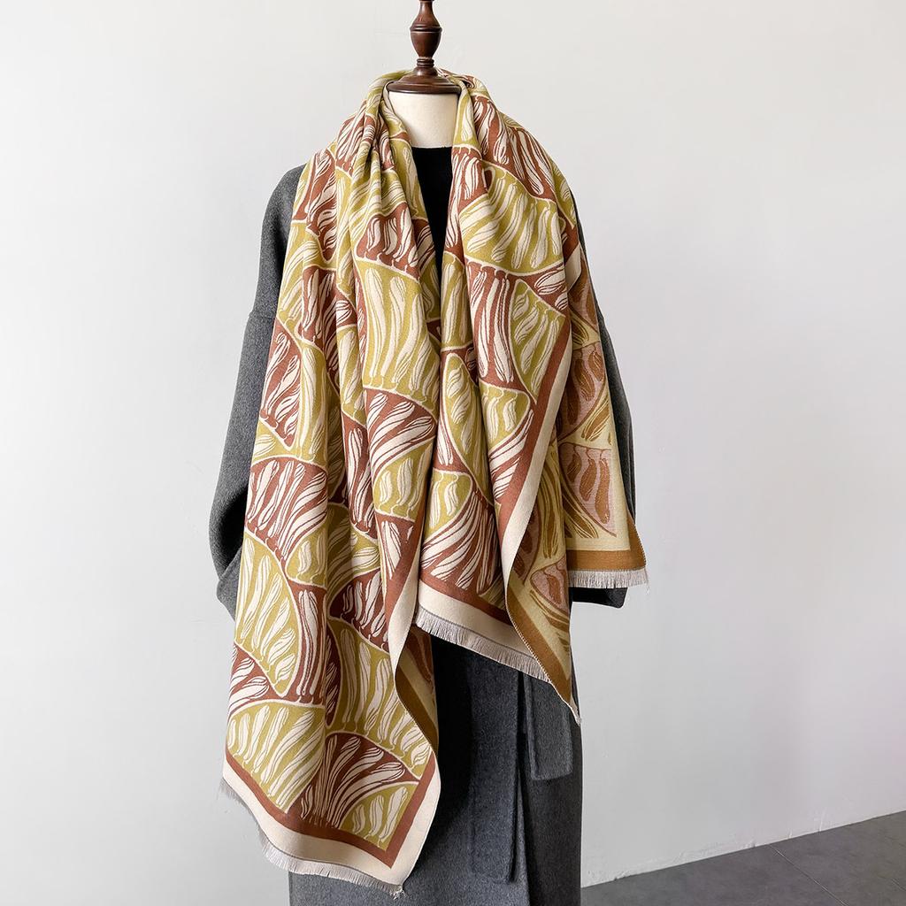 Luxury Warm Poncho Cashmere Winter Women Scarf Print Shawl Wraps Female Thick Pashmina Blanket Bufanda Travel Echarpe Cloak