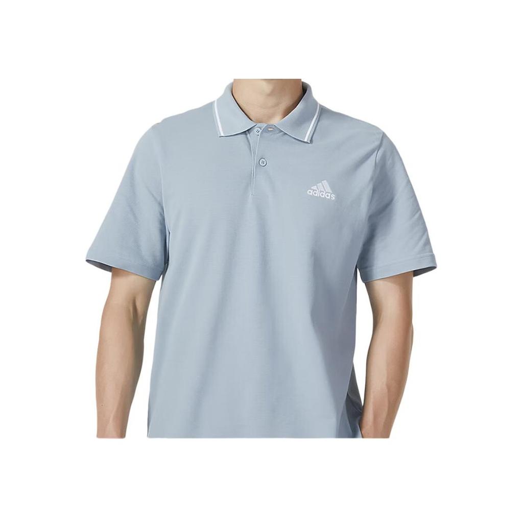 Adidas Casual Breathable Comfortable Short Sleeve Polo Shirt Men Tops Blue Gray IJ6108