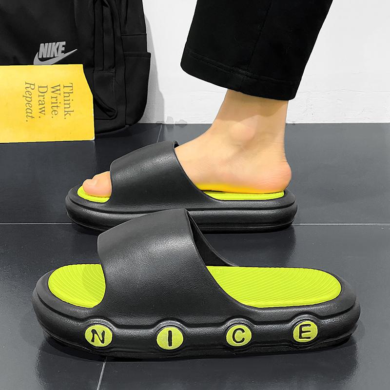 Hausschuhe Herren Hausschuhe Flache Sandalen Schuhe für Männer Verschleißfest Indoor und Outdoor Strand Dicke Sohle Weich Bequem