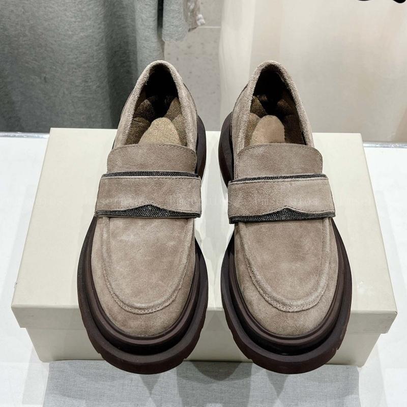New Women Loafers Round Toe Flats Slip on Leather Platform Comfort Office Daily Walking Casual Shoes Solid Concise Business