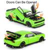 1:32 Scale Challenger SRT Hellcat Police Car Toy Model Alloy Diecast Pull Back Sound Light Sport Cars Models Hobby Ornament Gift