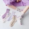 5 Types of Purple Embroidered Mesh Socks