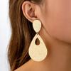 Design Exaggerated Large Drop-shaped Hollow Frosted Surface Earrings for Women Street Party