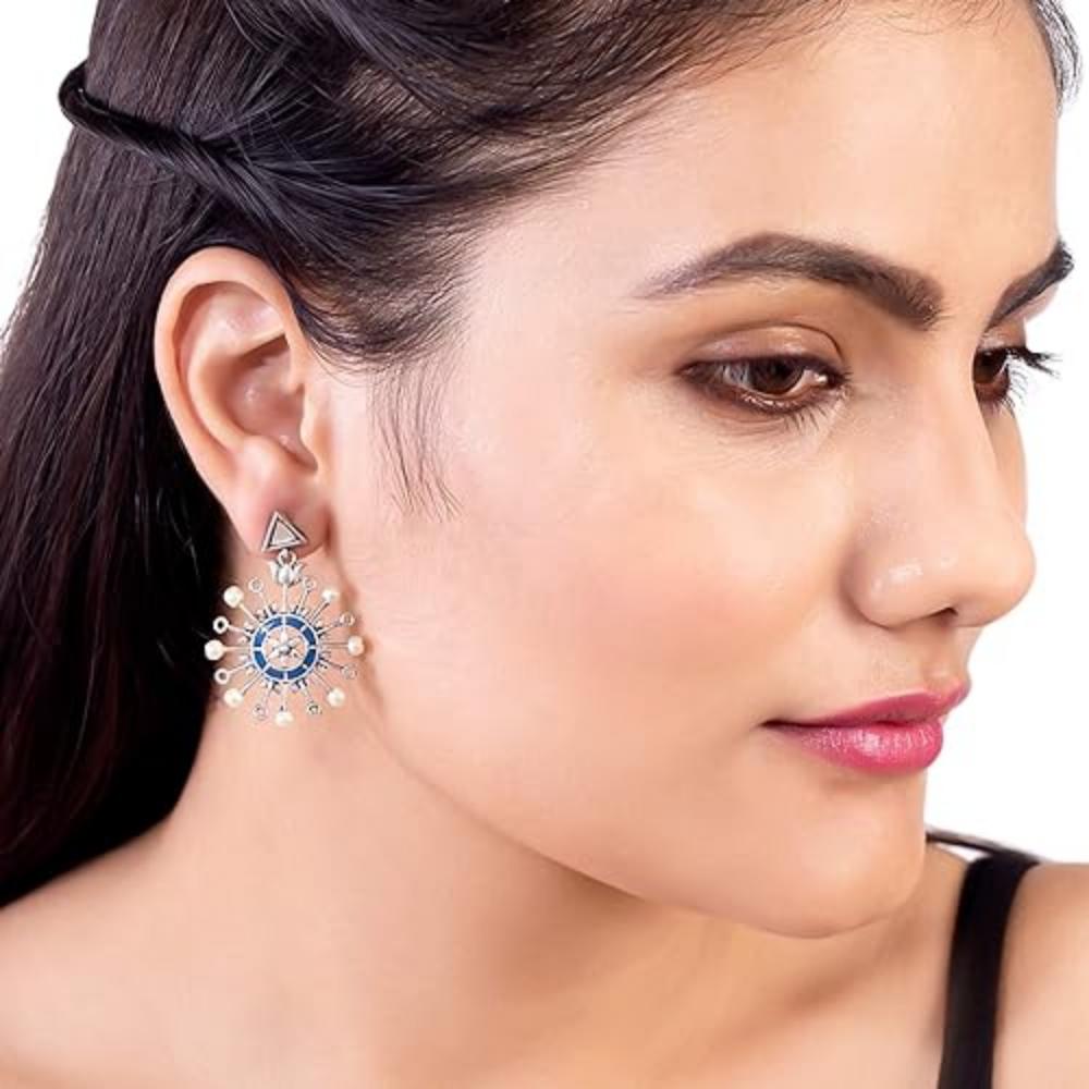 Indigo Affair Pin Wheel Earrings