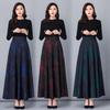 Herbst- und Winterrock Damen Ethnischer Stil Druck Hoher Bund A-Linie Rock Mittellang Großer Schwingender Rock Tanzender Winterrock