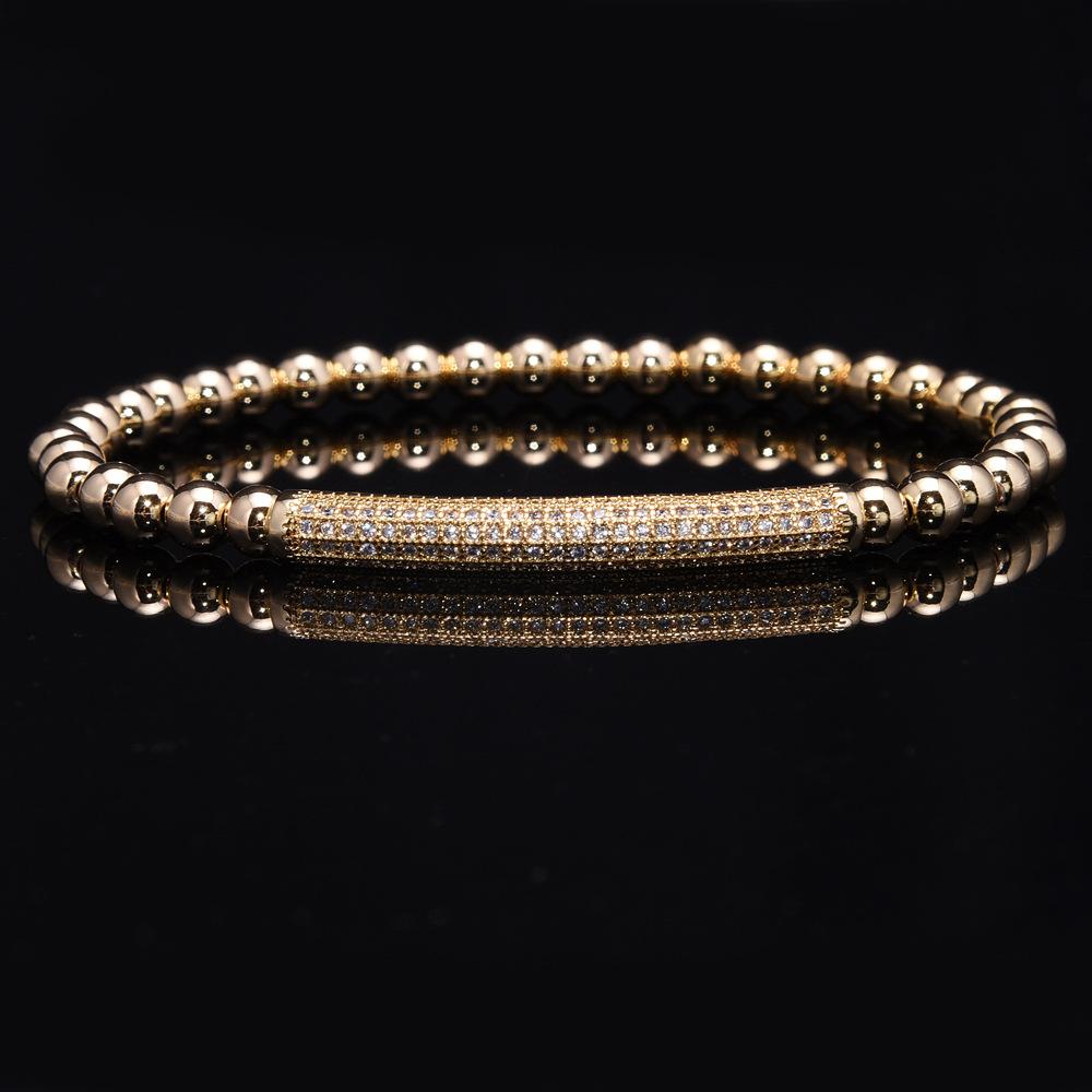 2026 Stretch 3-piece Crown Bracelet Micro-inlaid Bent Pipe Bracelet European and American Style Jewelry