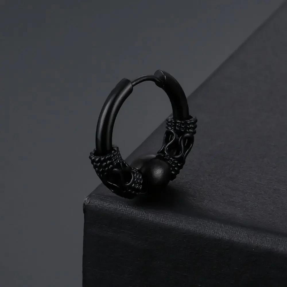 Wannee 2pcs Cross Feather Stud Earrings Punk Rock Style Stainless Steel Hiphop Jewelry For Women Men