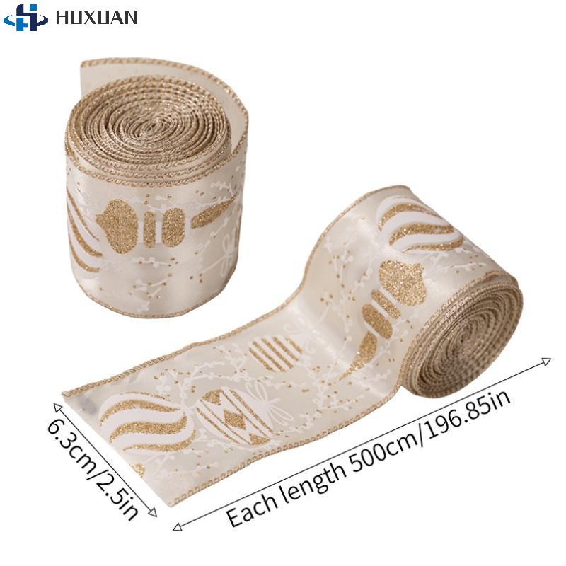 5 Meter/Roll Christmas Ribbon DIY Christmas Tree Decoration Wreath Decoration Gift Packaging Decoration Ribbon