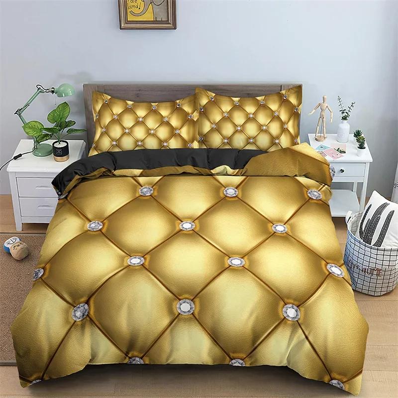 Luxury Geometric Duvet Cover Microfiber Diamond Bedding Set Abstract Pattern Comforter Cover King Queen For Girls Adult Bedroom