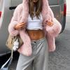 Elegant Plush Long-sleeved Coat for Women 2025 Autumn and Winter