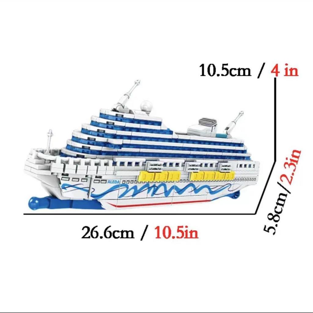 Lyx Havskryssning Byggstenar Stadsresor Ocean Liner Gör-det-själv-modell Montering Tegelstenar Barnleksaker Julklapp INGEN LÅDA