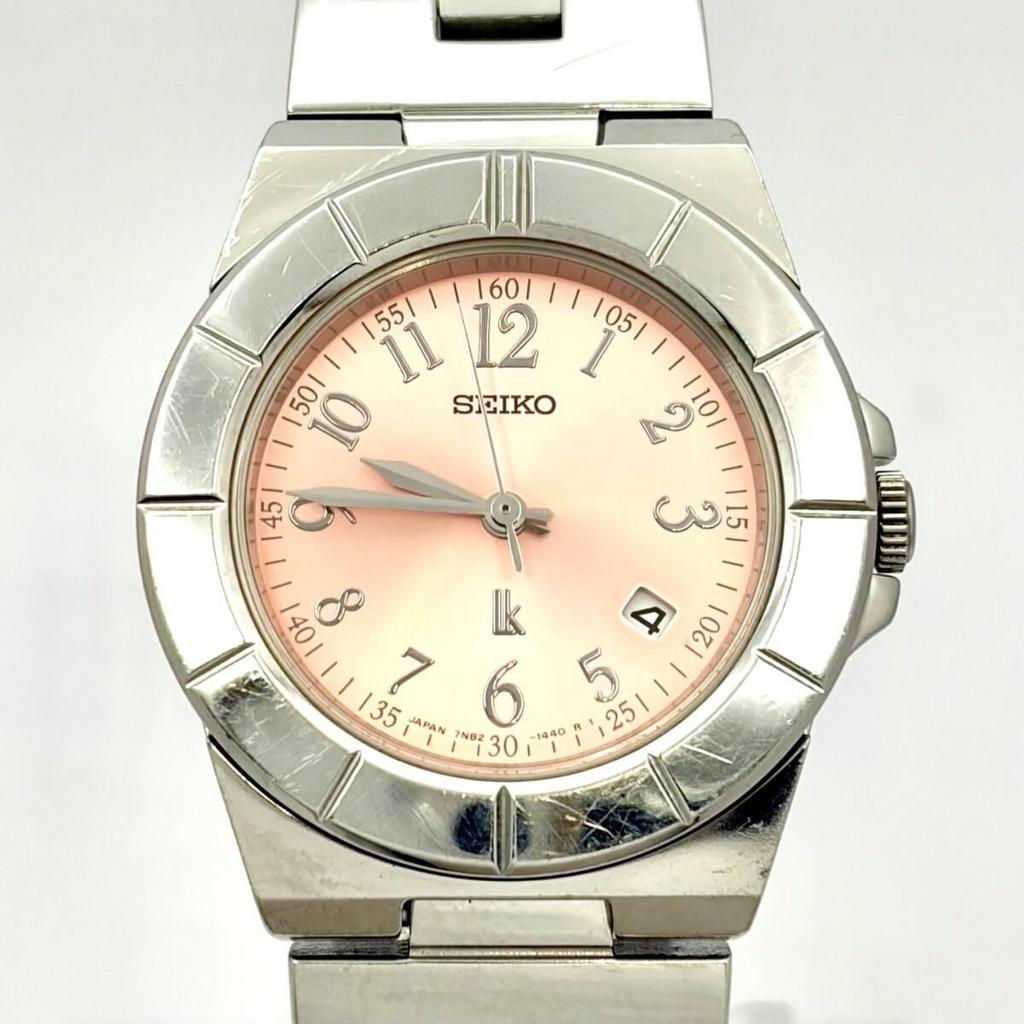 [New Battery] SEIKO Lk Rukia Ladies Watch Date Pink Silver 7N82-0620 020144