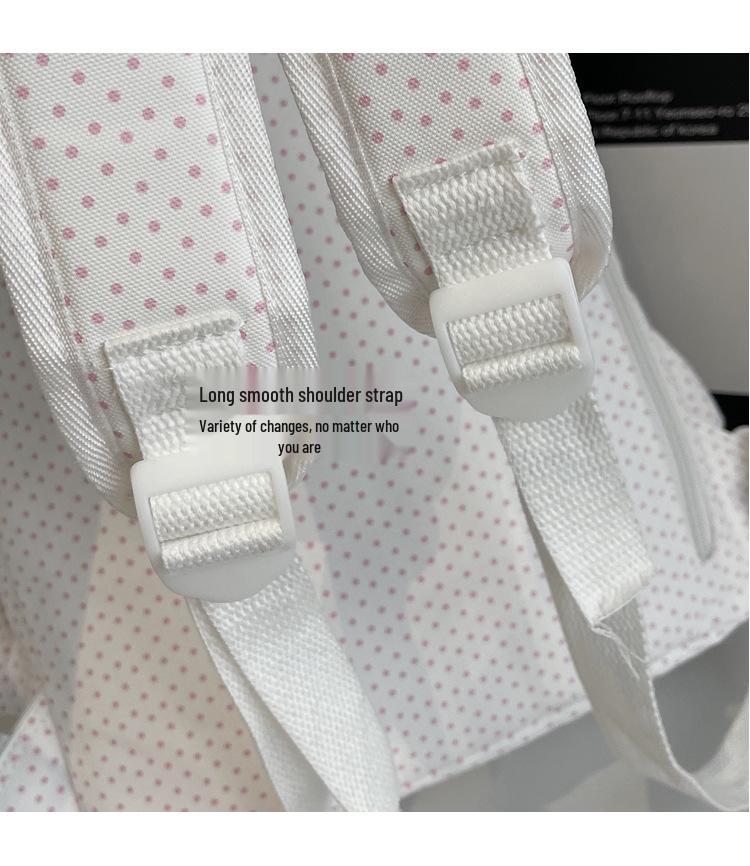 Plecak w kropki w stylu koreańskim 2025: Prosta, wszechstronna torba na ramię z klapką na uczelnię