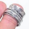 Meditation Spinner Gemstone 925 Sterling Silver Jewelry Ring Size 8.5