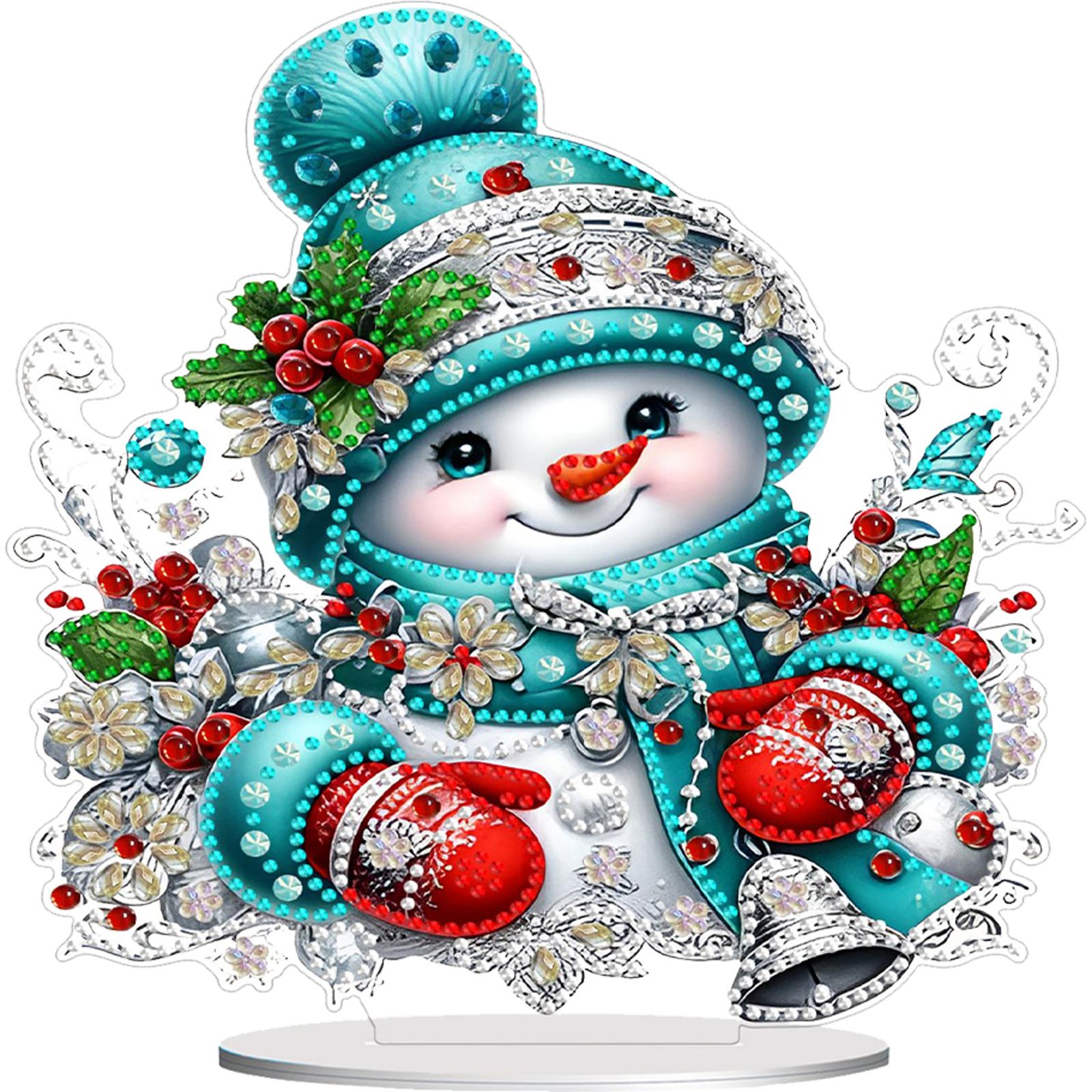 

Christmas Snowman Diamond Painting Desktop Ornaments Kit Cute 5D DIY Diamond Art Tabletop Decorations Bedroom Table Decor
