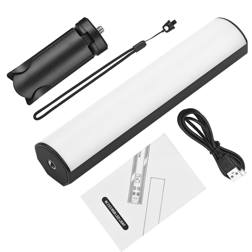 Portable RGB Video Light 2500K 9000K LED Fill Light Adjustable Brightness Magnetic Backside with Desktop Tripod Strap