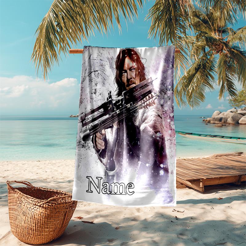 Personalized customized proof beach towel with The Walking Dead pattern - soft, absorbent,quick-drying,perfect swimming,camping&bathing