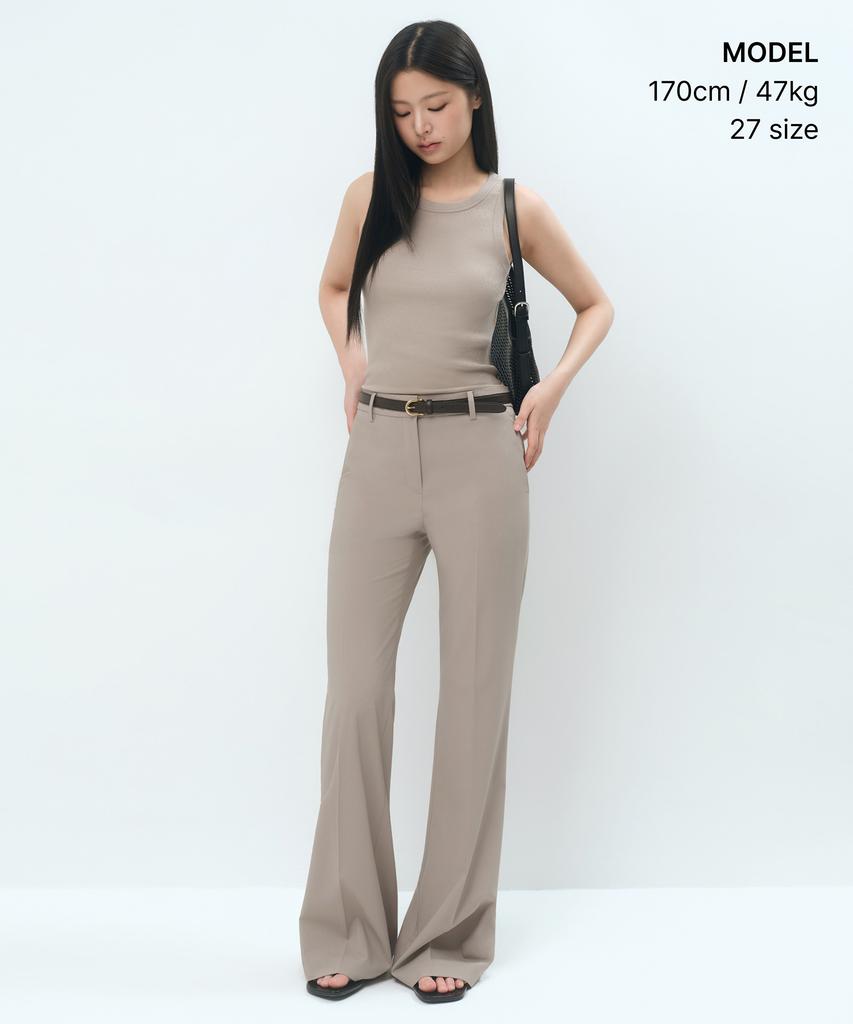 MUSINSA STANDARD WOMAN [Cooltandard] Women'S Low-Rise Flare Slacks [Light Beige]