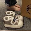 Milk fufu little white shoes women's platform student popular big head board shoes 2025 winter new velvet warm cotton shoes