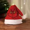 Festive Red Santa Hat with Unique Angry Face Design Perfect for Christmas Parties and Holiday Events
