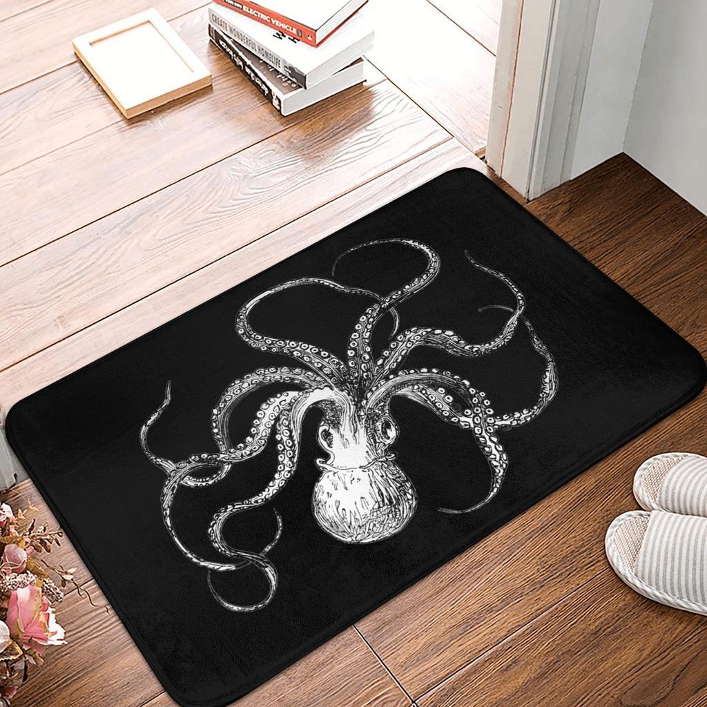 Cute Kraken Octopus Doormat Mat Anti-Slip Sea Creature Ocean Animal Bathroom Kitchen Living Room Rug Carpet 40*60cm