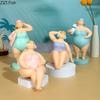 Beach Swimsuit Women Figures Statue Desk Decoration Ornaments Creative Plump Character Resins Sculpture Room Aesthetic Decor