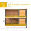 Outdoor Rabbit Hutch 2 Levels Asphalt Roof 4 Lockable Doors 122 x 50 x 101 cm Natural Wood Black