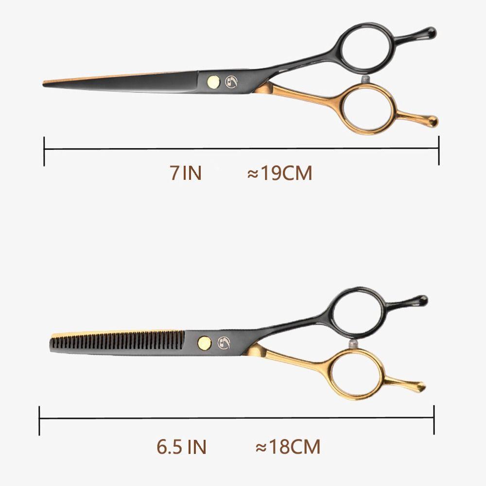 Professional Dog Grooming Scissors Black & Gold Pet Hair Grooming Scissor Thinning Pet Shears  Pet