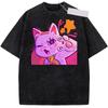 DAN DA DAN Turbo Granny Anime T-shirt Summer Short Sleeve Oversized Tees Clothes Men Clothing Vintage Y2k Washed Cotton T Shirt