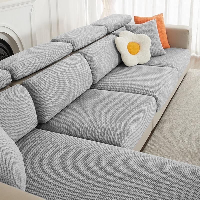 Jacquard Sofa Cover Solid Elastic Sofa Cushion Cover Living Room Washable Spandex Sofa Seat Slipcover Chaise Lounge Home Pets