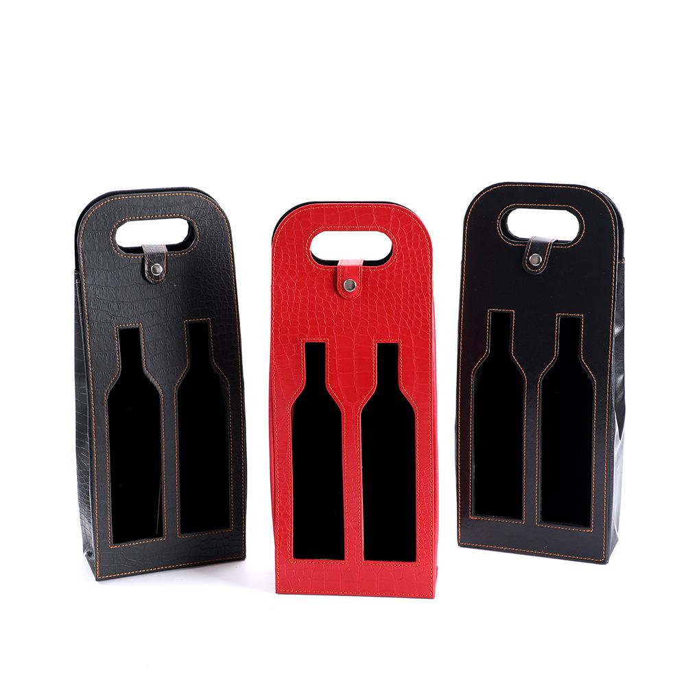 Пакувальні пакети для червоного вина Подарункові Універсальна упаковка Шкіряні коробки Кілька індивідуальних упаковок для пляшок Вино келихи Пакувальні шкіряні пакети Новинка 2025