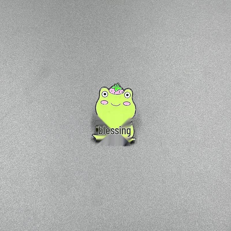 Creative Green Frog Cartoon Brooch - Funny Metal Badge