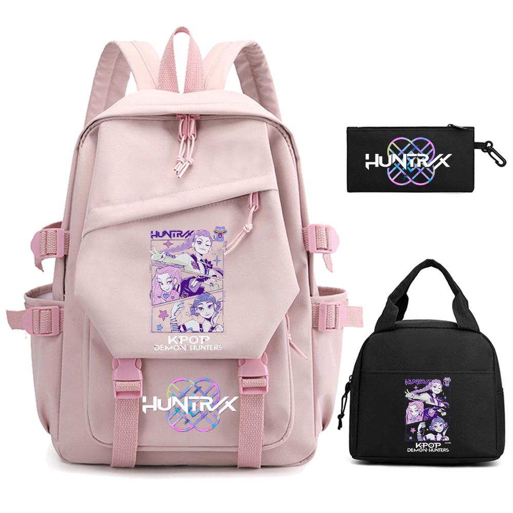 

3Pcs/set Cartoon Kpop Demon Hunters Printed Backpack for Teenger Boy Girl Large Capacity Schoolbag Children Student Bookbag Women Travel Bag Mochila