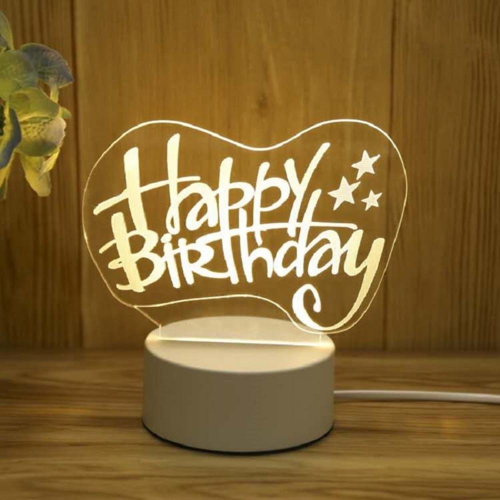 Creative Led Night Light Usb Plug Night Light Monochrome Bedside 3d Night Light