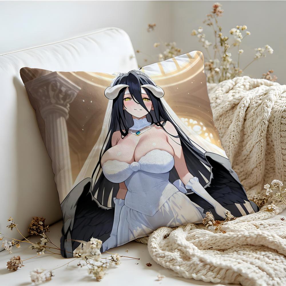 Cushion Cover Linen SkinFriendly Soft Decorative Case for Sofa Home Decor Hot Anime AAlbedo Pillow cover
