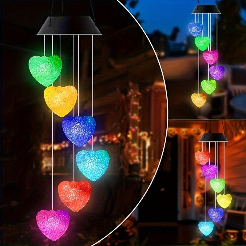 1 Pezzo Campanella Solare da Vento per Esterno, Luce da Giardino Sospesa a Cambiamento di Colore, Campanella Decorativa Alimentata ad Energia Solare per Patio/Giardino