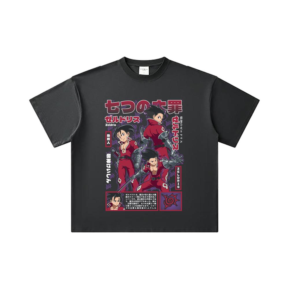 260 GSM Double Yarn 32 Count 100% Cotton Seven Deadly Sins V10 Zeldris Print Unisex Heavy Cotton T Shirt