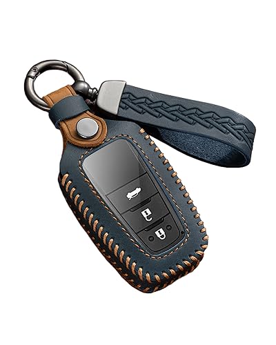 

[Temiry] Чехол для ключа Toyota, совместимый с чехлом для смарт-ключа Toyota Camry/C-HR/Corolla/RAV4/чехол для смарт-ключа, держатель для ключей (Кожаный материал)