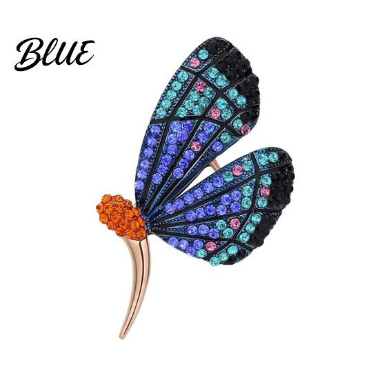 Dazzling Brooch Jewelry Women Sparkling Rhinestone Inlaid Butterfly Shape Anti-Exposure