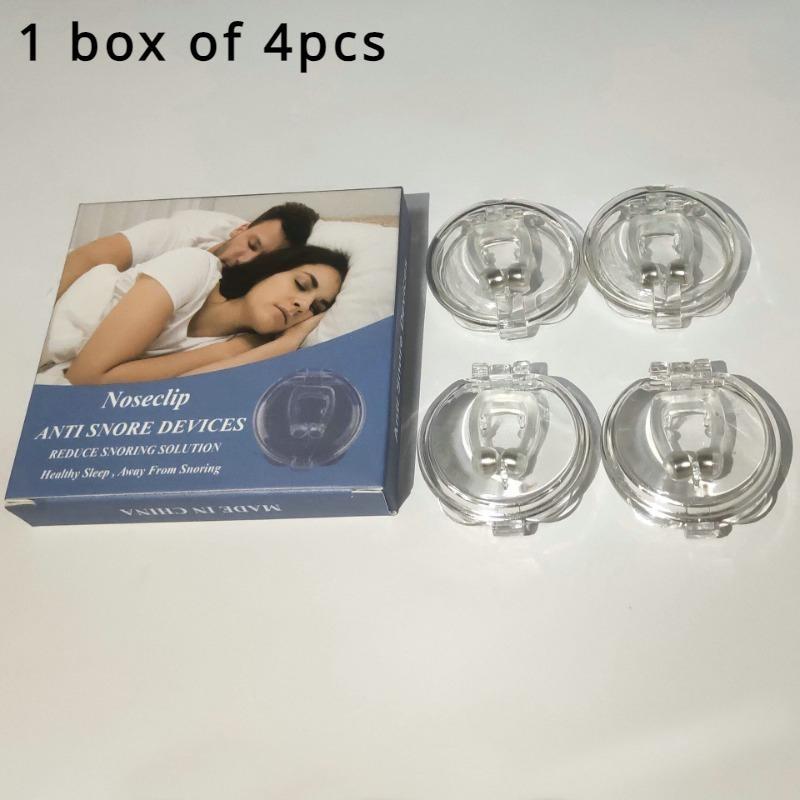 

Набор из 4 силиконовых магнитных зажимов для носа против храпа - идеальное решение для сна - удобный, инновационный инструмент для облегчения храпа для улучшения спокойного сна 4pcs прозрачный