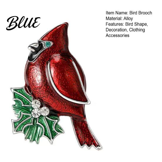 Enamel Bird Jewelry Oil Dripping Red Brooch Shape Lapel Pin