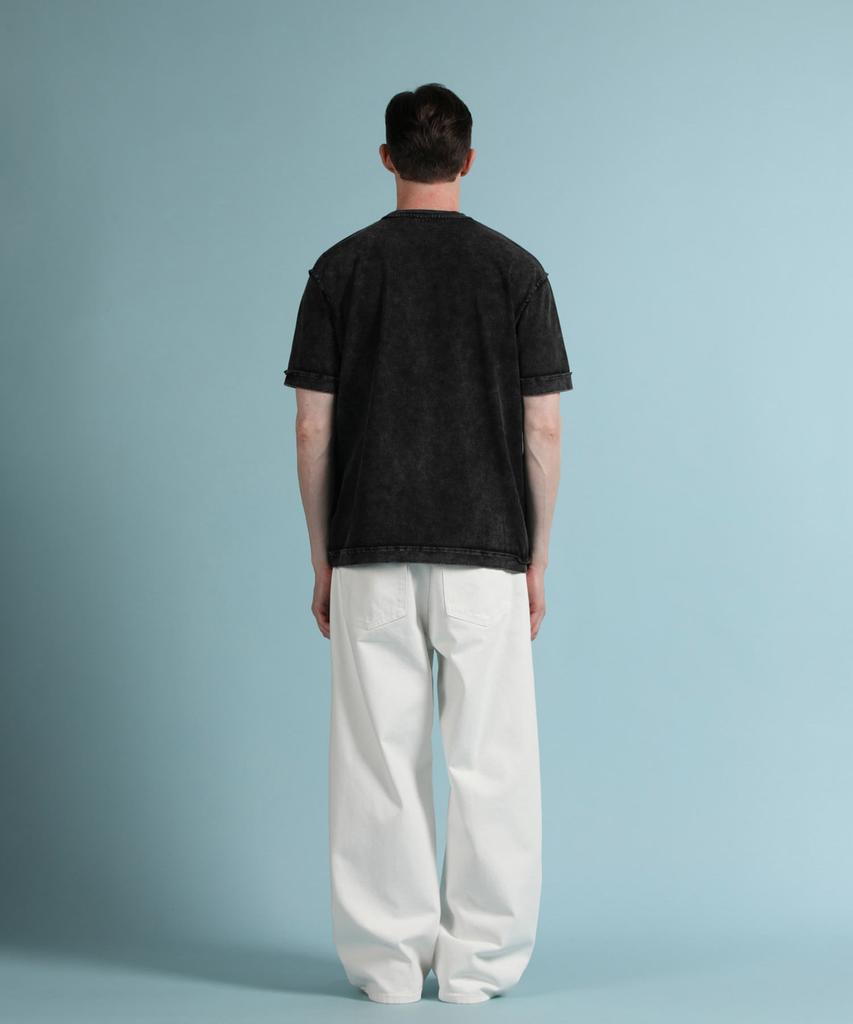 PANICALE Black Pigment Washed Short Sleeve T-Shirt