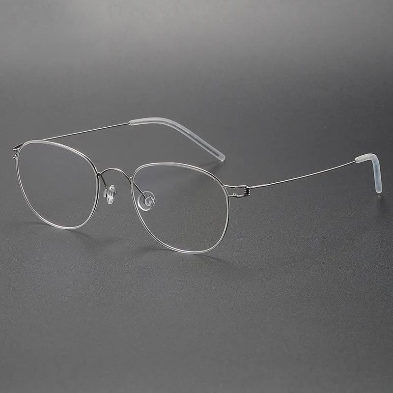 Denmark Brand Screwless Oval Titanium Glasses Frame ROBIN Ultralight Thin Rim Eyeglasses Designer Minimalist Eyewear Spectacles