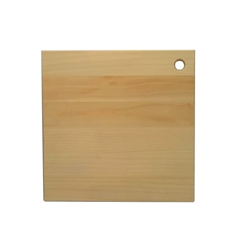 Katajiya Wooden Cutting Board, Ginkgo, Natural Solid Wood, Square, Small Size [250 x 250mm, Thickness 25mm] - Re-sharpening Service Available