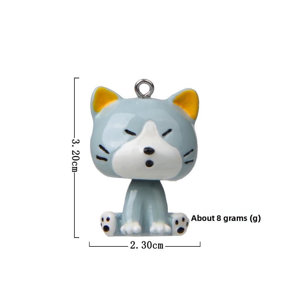 Cute Coffee White Colored Dog Cat Sitting Mini Pendant Diy Accessory Decorative