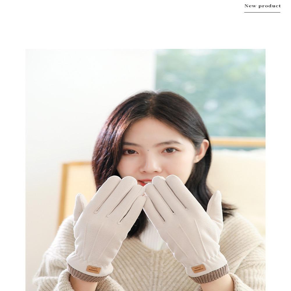 

Женские замшевые перчатки Теплые велосипедные перчатки Прочные замшевые Зимние Утепленные Женские перчатки белый